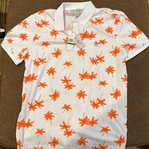 Original Penguin Men’s Large Short Sleeve Polo Palm Trees NEW WITH TAGS